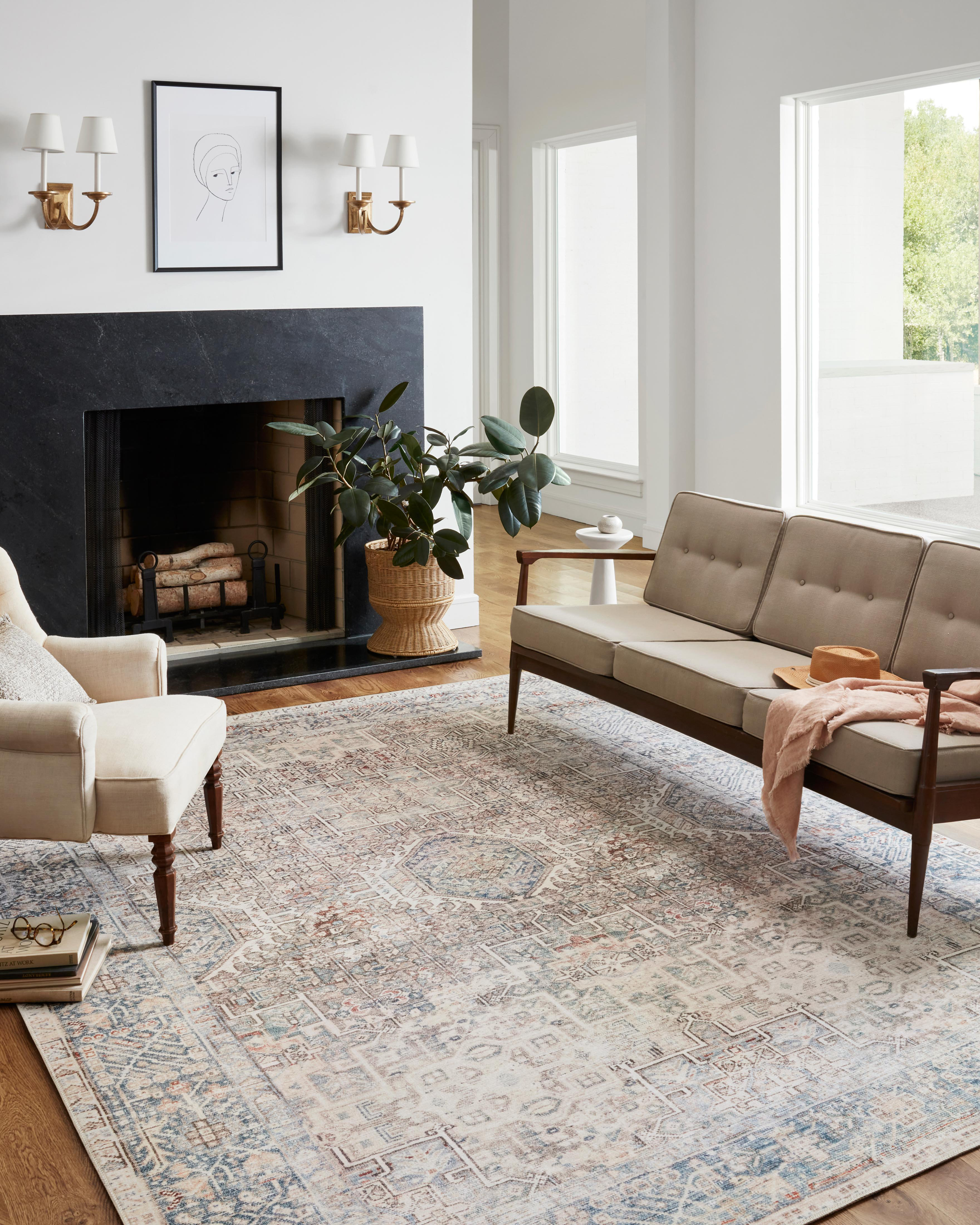 C&H★エリーフィル お取り置き room Chris Loves Julia x Loloi Jules Oriental Natural/Ocean Area Rug